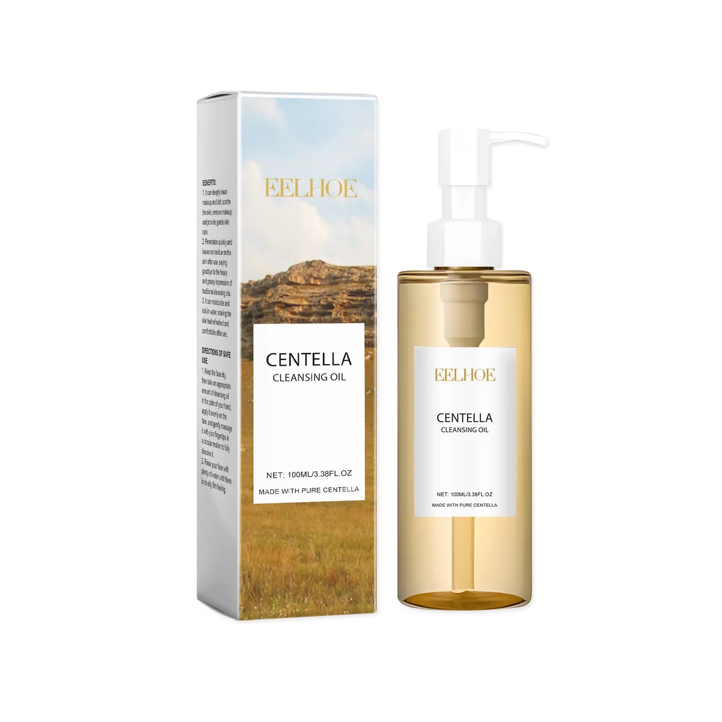 Eelhoe Centella Nettoyage du maquillage du visage Huile Hydratage pour le visage Retrait des pores Nettoyage des soins de la peau sensibles à l'huile