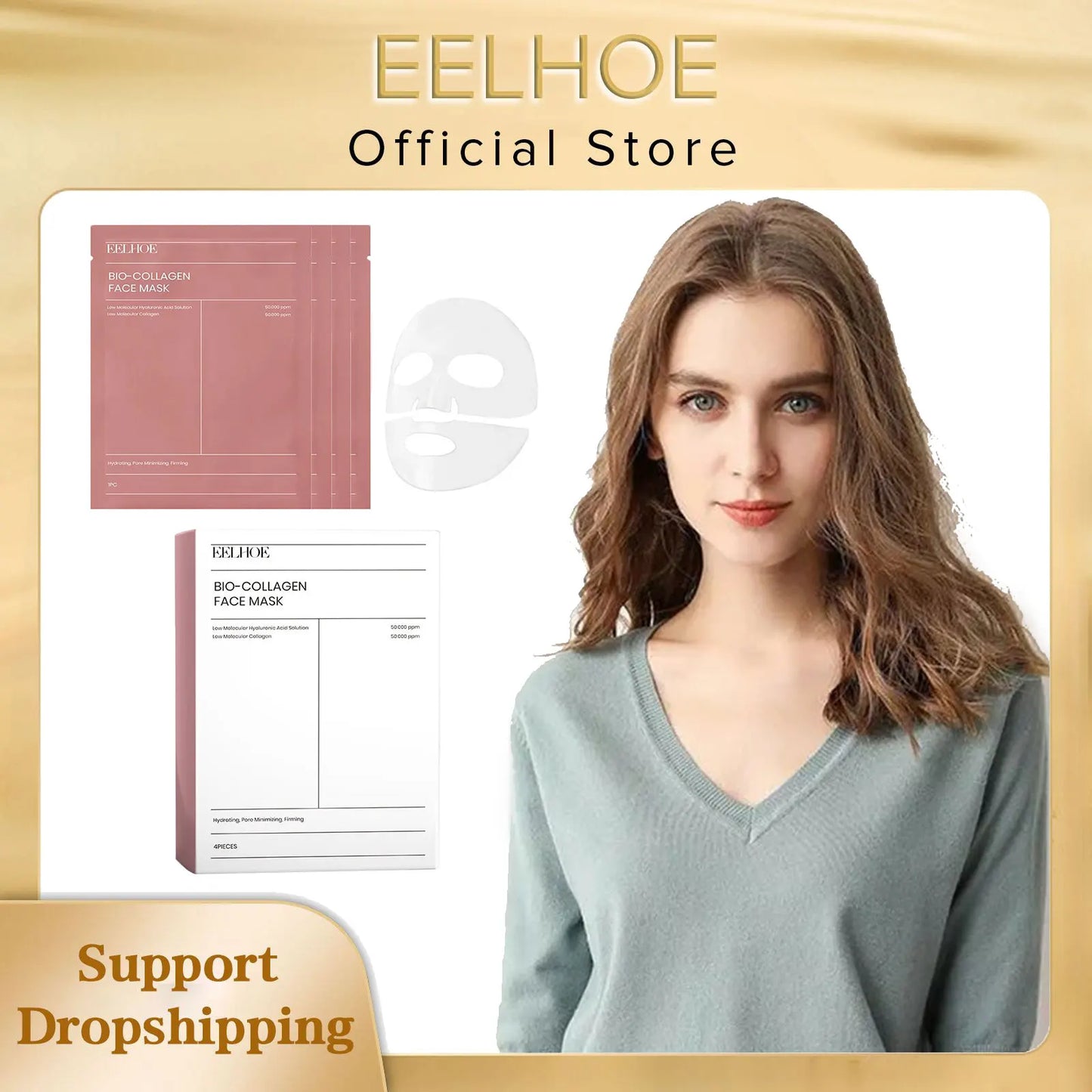 Eelhoe Bio Collagène Masque facial Masque Face Face Face Hydrating Skin Restanding Products Hydrater Repare Repare Rajeunnation Mask