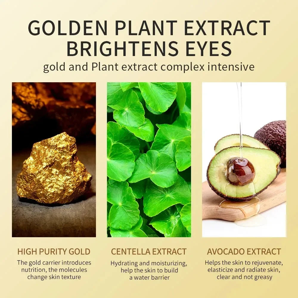 60pcs / 120 pcs masques oculaires Avocado Gold Hydratage Magniture Améliorez les plaques d'œil des yeux anti-rides pour les cercles sombres
